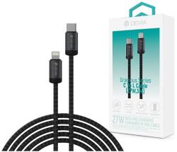 DEVIA Gracious Series 27W PD Type-C/Lightning adat- és töltőkábel 3m - fekete - coolmobile
