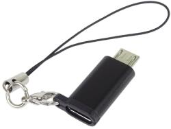 PremiumCord Adaptor PremiumCord Conector USB-C mamă - USB 2.0 Micro-B/mascul, negru cu buclă de suspendare (kur31-29)