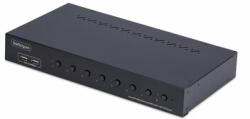 StarTech - 8 portos DisplayPort KVM kapcsoló 1U rackbe szerelhető készlettel, 4K 60Hz DP 1.2 - (R8AD122-KVM-SWITCH) (R8AD122-KVM-SWITCH)