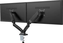 ISY IMA-2100 asztali gázrugós monitor állvány 2 monitorhoz, max 32", VESA 75x75 vagy 100x100 (2V225488), fekete (IMA-2100)
