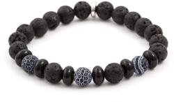 Agato Beneto Gyöngykarkötő láva és howlit kőből MINK63 19 cm