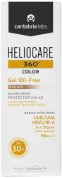 Cantabria Labs Heliocare 360º SPF50 + Bronz Olajmentes gél, színező pigmentekkel és mattító hatással, 50 ml
