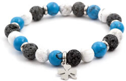 Agato Beneto Gyöngykarkötő láva és howlit kőből MINK48/17