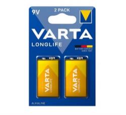 VARTA LONGLIFE tartós elem (6LR61, 9V, alkáli) 2db/csomag (4122101412) (4122101412) - aqua