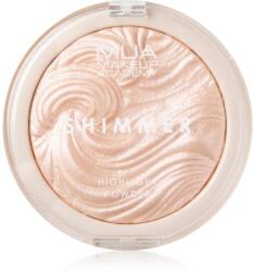 MUA Makeup Academy Shimmer kompakt púderes élénkítő arcra árnyalat Pink Shimmer 8 g