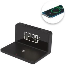 Welora Ébresztőóra, vezeték nélküli töltőtalp, 10 W, LCD képernyő, fekete (JM1230835)