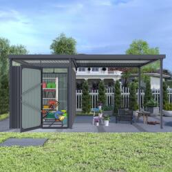 Avenberg Magnus kerti ház fényáteresztő ablakokkal + bővítés, 2.5 x 4.9 m, Premium, ZA17096