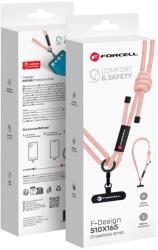 Forcell F-DESIGN S10X165 állítható hosszúságú (max 82, 5cm a hurkában) keresztpántos telefontartó rózsaszín-fehér