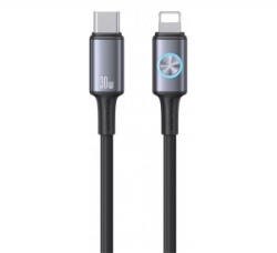 USAMS HUAN adatkábel (Type-C - lightning, 30W, PD gyorstöltő, 120cm) SÖTÉTSZÜRKE (SJ753USB01) (SJ753USB01) - aqua