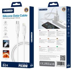 Jellico kábel B24 USB-C - Lightning PD 30W 1M Fehér
