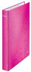 Leitz Gyűrűs könyv, 4 gyűrű, D alakú, 40 mm, A4 Maxi, karton, LEITZ "Wow", rózsaszín (E42420023) - primatinta