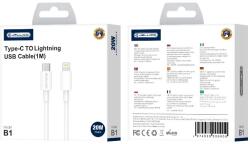 Jellico kábel B1 USB-C - Lightning PD 20W 1M Fehér