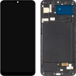 MP Piese si componente Display cu Touchscreen MP compatibil cu Samsung Galaxy A30s A307, cu Rama, Versiune OLED, Negru (dis/mp/co/sga307/cu/ve/ne) - vexio