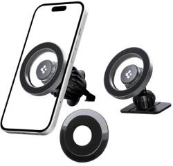 Spigen Mft13 Mágneses Magsafe Műszerfalra és Szellőzőre Szerelhető Autós Tartó Ezüst