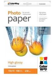 ColorWay Fotópapír, magasfényű (high glossy), 230 g/m2, 10x15, 100 lap (PG2301004R) - majorsoft