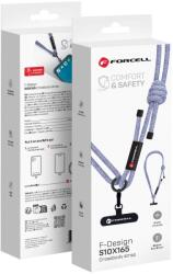 Forcell F-DESIGN S10X165 keresztpántos telefontartó állítható hosszal (max 82, 5 cm a hurokban) szürke-lila