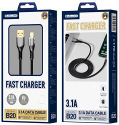 Jellico kábel B20 Lightning 3.1A 1M Fekete