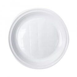 Csom 2001 Tányér lapos műanyag 22 cm 100 db/csomag fehér (14705) (14705)