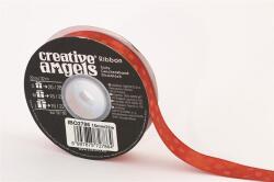 Szatén szalag, 15 mm x 22 m, piros vegyes pöttyökkel (ISKE234)