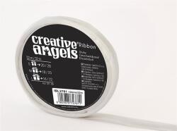  Szatén szalag, 12 mm x 32 m, ezüst (ISKE232)