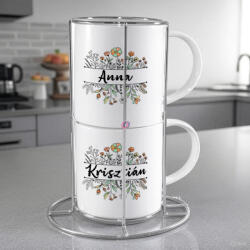 Bestsub 2 db-os fényképes egymásba rakható bögre, személyre szabott grafikával 250 ml (EU-BKD1-2)