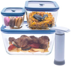 STATUS Viva 131202 4 darabos vákuumos üvegedény készlet, kék (STA 131202)