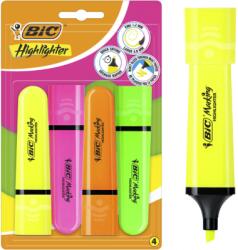 BIC Evidentiator BIC, Highlighter Flat, set 4 culori neon asortate 517952