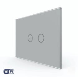LIVOLO Intrerupator Dublu Wi-Fi cu Touch LIVOLO din Sticla - Standard Italian Gri (VL-FC2NY-2G-3I)