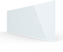 LIVOLO Intrerupator Simplu + Simplu + Simplu cu Touch LIVOLO cu Rama Din Sticla Standard Italian 6M Alb (VL-FC1/1/1-6W)