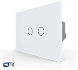 LIVOLO Intrerupator Dublu Wi-Fi cu Touch LIVOLO din Sticla - Standard Italian Alb (VL-FC2NY-2G-3W)