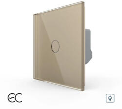 LIVOLO Intrerupator Simplu cu Variator si Touch LIVOLO din Sticla - Protocol ZigBee EC Auriu (VL-FC1D1Z2-2G-2A)