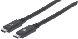 Manhattan USB3.1-C - USB3.1-C Adat- és Töltőkábel - 2 m, Fekete