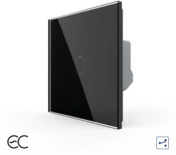 LIVOLO Intrerupator Simplu Cap Scara / Cruce cu Touch LIVOLO din Sticla u2013 Protocol ZigBee EC Negru (VL-FC1SZ2-2G-2B)