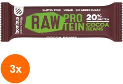 bombus Set 3 x Baton Proteic cu Boabe de Cacao, 20% Proteine, 50g Bombus (ORP-3xBB31204)