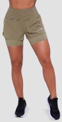 GymBeam Pulse 2in1 női futó rövidnadrág Vetiver XXL