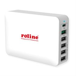 Roline 19.11. 1055-10 USB-C / 5X USB-A Hálózati Töltő - 60W, Fehér