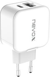 Nevox 1760 Hálózati USB-C + USB-A Töltő - 18 W, Fehér (1760)