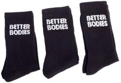 Better Bodies - Crew Socks 3 Pack - Fekete Zokni - 3 Pár