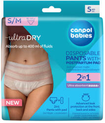 Canpol Babies 2in1 szülés utáni eldobható bugyi ultra nedvszívó szülés utáni betéttel - S/M méret (5 db)