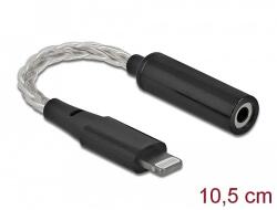 Delock Audio Adapter 8 tus Lightning apa 3, 5 mm 4 tus sztereo jack anya 10, 5 cm (66317) - dellaprint