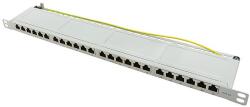 LogiLink Cat. 6A Patch Panel 24-Port STP, grey, half unit height (NP0062)