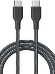 Cellect Szövet adatkábel Type-C to Type-C 1m 60W, fekete (MDCU-TYPEC-60W-BK)
