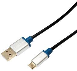 LogiLink USB 2.0 cable, AM to Micro BM, aluminum shell, blister, 1.5m (BUAM215)
