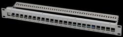 LogiLink 19" Patch panel 24 keystone csatlakozóhoz, hátsó kábelkezelővel (NK4057)
