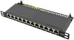 LogiLink Cat. 6A Patch Panel 12-Port 10" , STP, half unit height, black (NP0066)