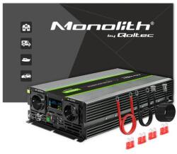 Qoltec Monolith Tiszta szinuszos inverter | 3000W | 6000W | 24V-ról 230V-ra | LCD (QC-51923)