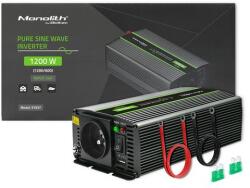 Qoltec Monolith Tiszta szinuszos inverter | 600W | 1200W | 24V-ról 230V-ra (QC-51937)