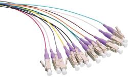 LogiLink Fibre Pigtail Set 12 x LC OM4 2m, colored, violet connector (FL4LC02)