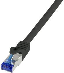 LogiLink Patch cable Cat. 6A S/FTP Ultraflex 3P/GHMT certified, black 0.25m (C6A013S)