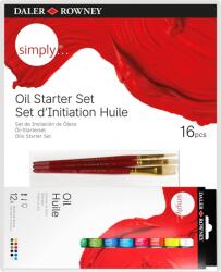 Daler Rowney Simply Set de vopsele de ulei 12 x 12 ml 16 buc (118500005)